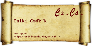 Csiki Csák névjegykártya