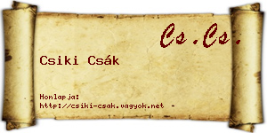 Csiki Csák névjegykártya